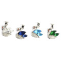 Multicolor Swan Duck Forma CZ Gemstone Pingente Jóias Acessório Beleza